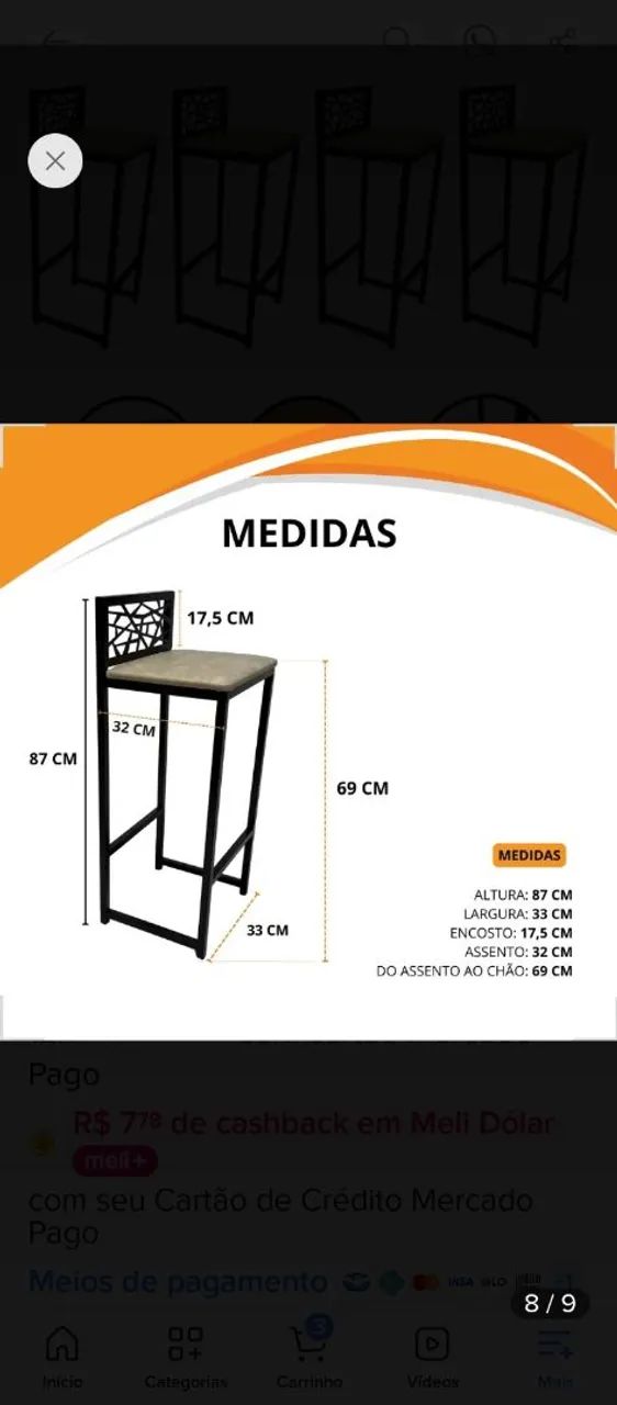 Banqueta kit com 4 novas - Foto 2