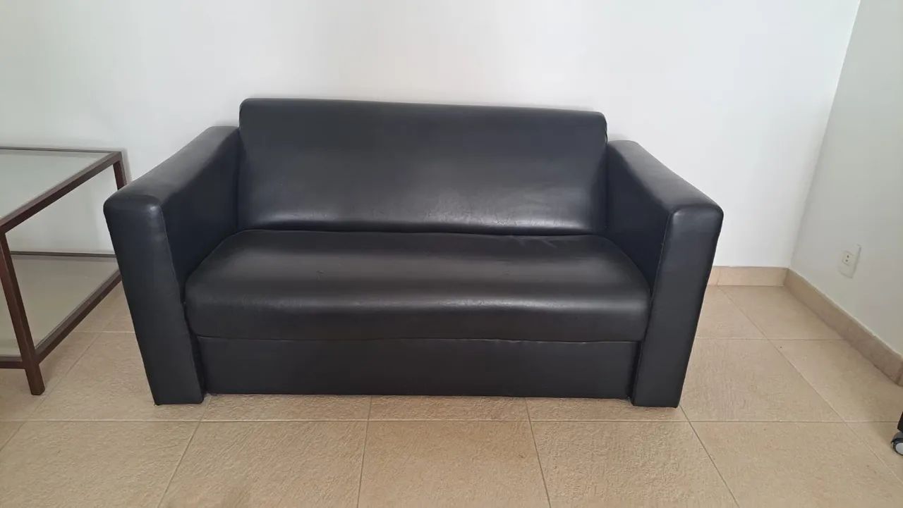 Sofá 2 Lugares em Corino Preto - Compacto 1,50 m - Foto 4