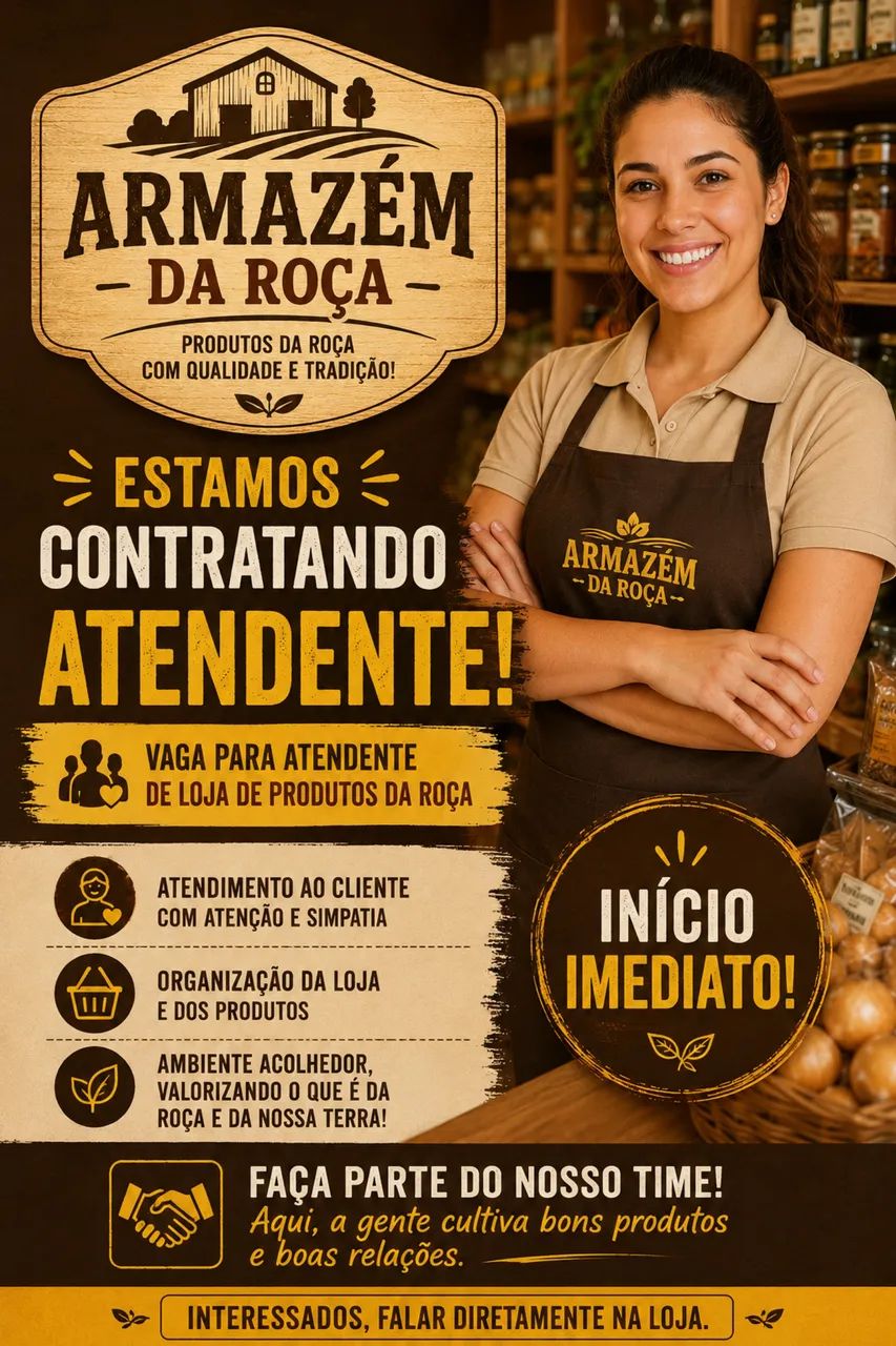 Vaga de atendente para no Recanto das Emas 
