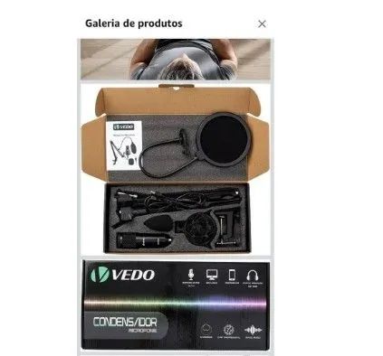 Microfone condensador usb, com braço articulado - Foto 4