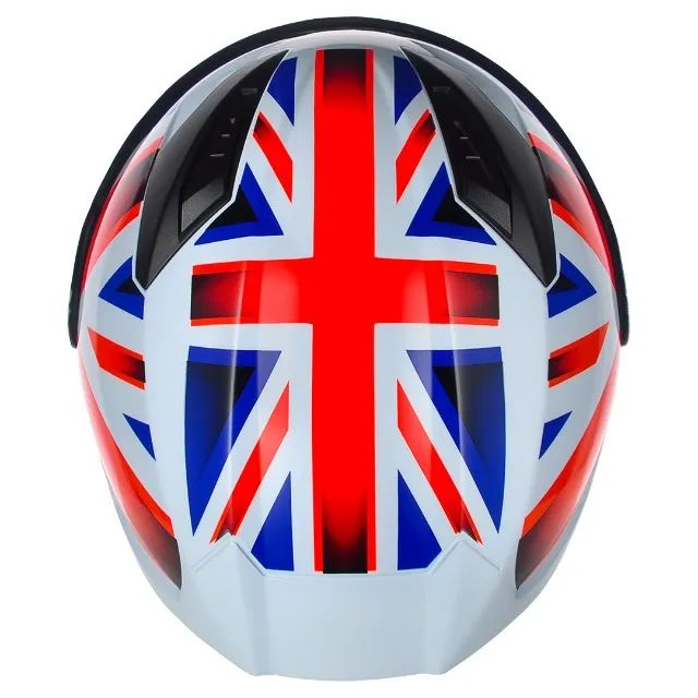 Capacete ASX City Kingdom Branco Vermelho Azul Inglaterra - Foto 3