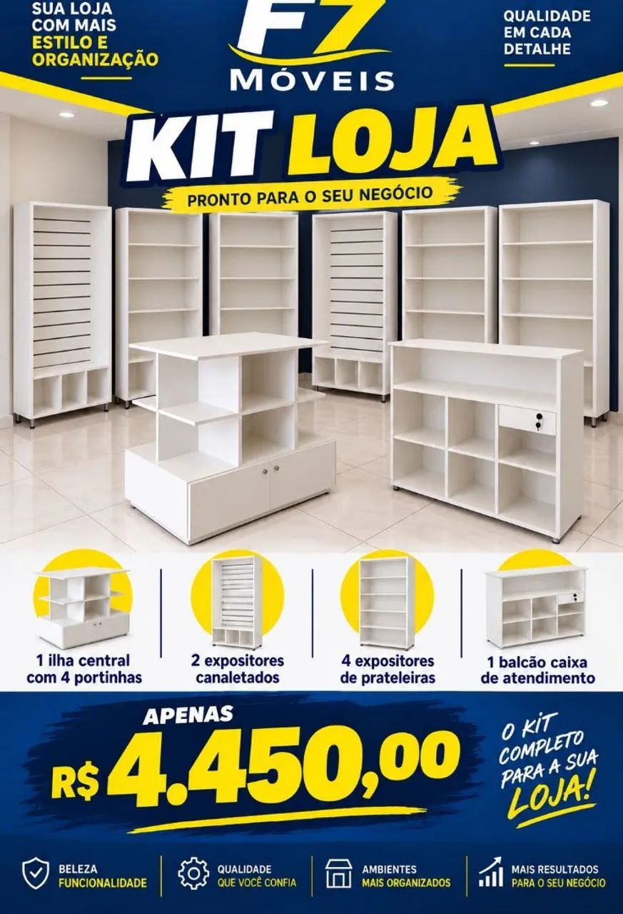 KIT LOJA COMPLETO MDF NOVO 