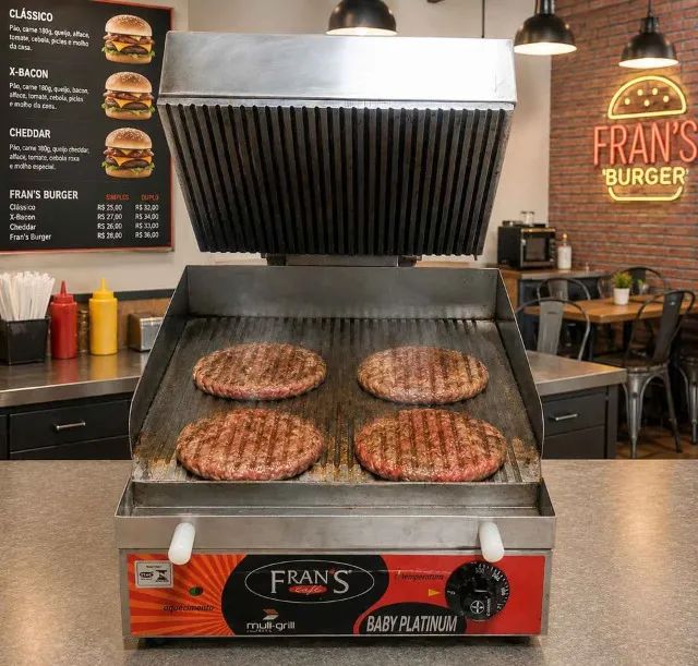Chapa Mult grill 220 volts para lanches e grelhados