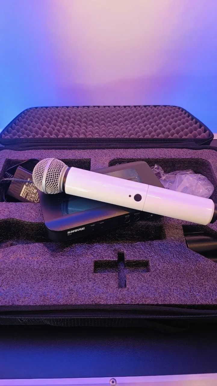 Microfone Sem Fio Original Shure BLX24 SM58 M15 Branco - Foto 3
