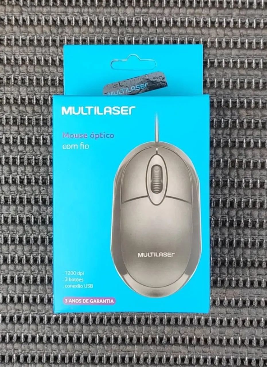 MOUSE COM FIO USB 1200DPI CB 120CM MO300 PRETO - MULTILASER