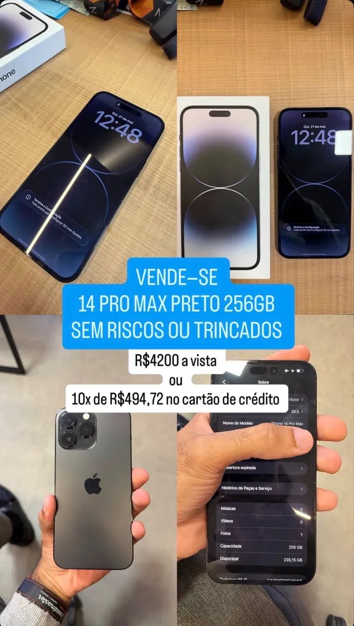 iPhone 14 Pro Max 256GB Zerado Sem Detalhes novinho - Celulares e