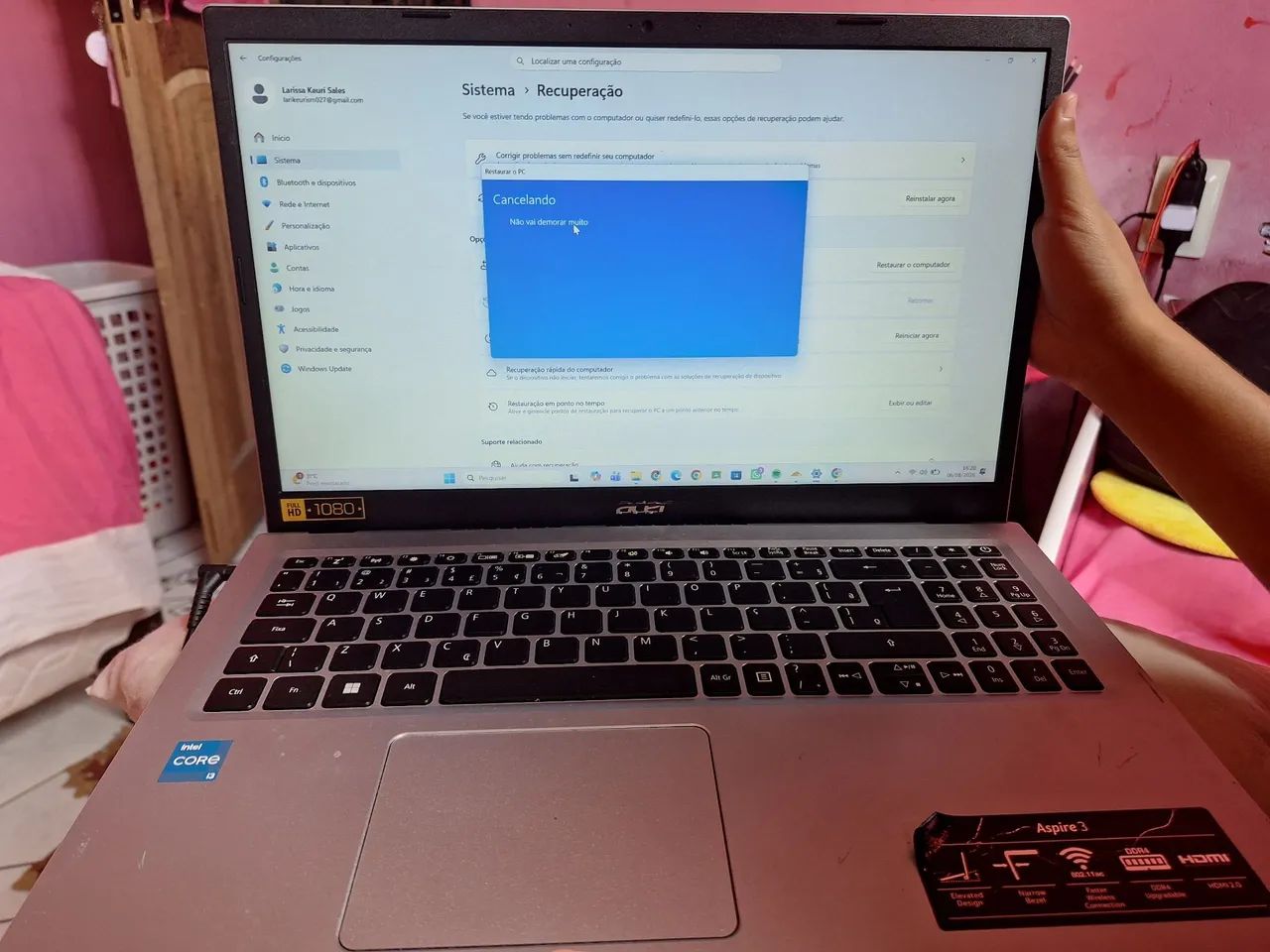 Vendo notebook Acer Aspire i3 - Excelente estado