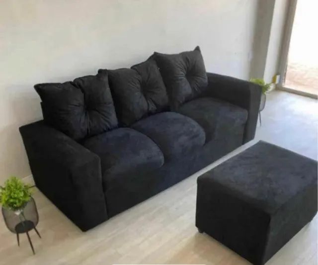 Sofá de 3 Lugares Com Puff439340448382996480