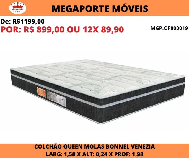 Colchão Molas Bonnel Venezia Queen Size 