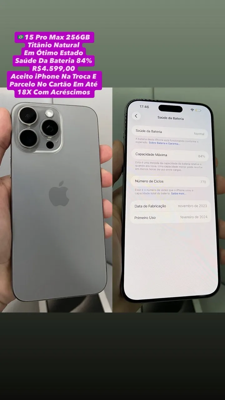 Vendo iPhone 14 Pro Max com caixa - Celulares e Smartphones