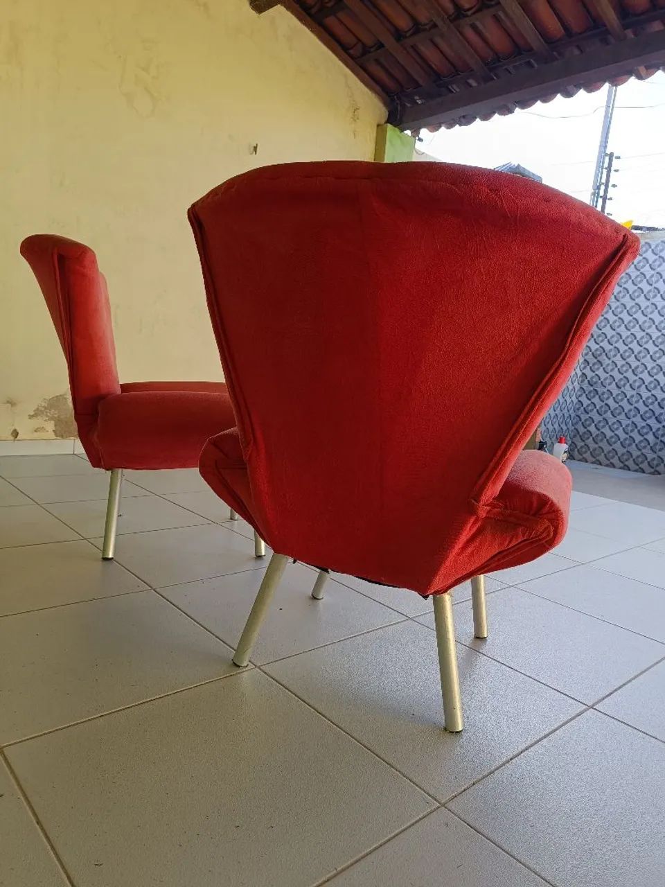 Kit 2 poltronas cor vermelha  - Foto 3