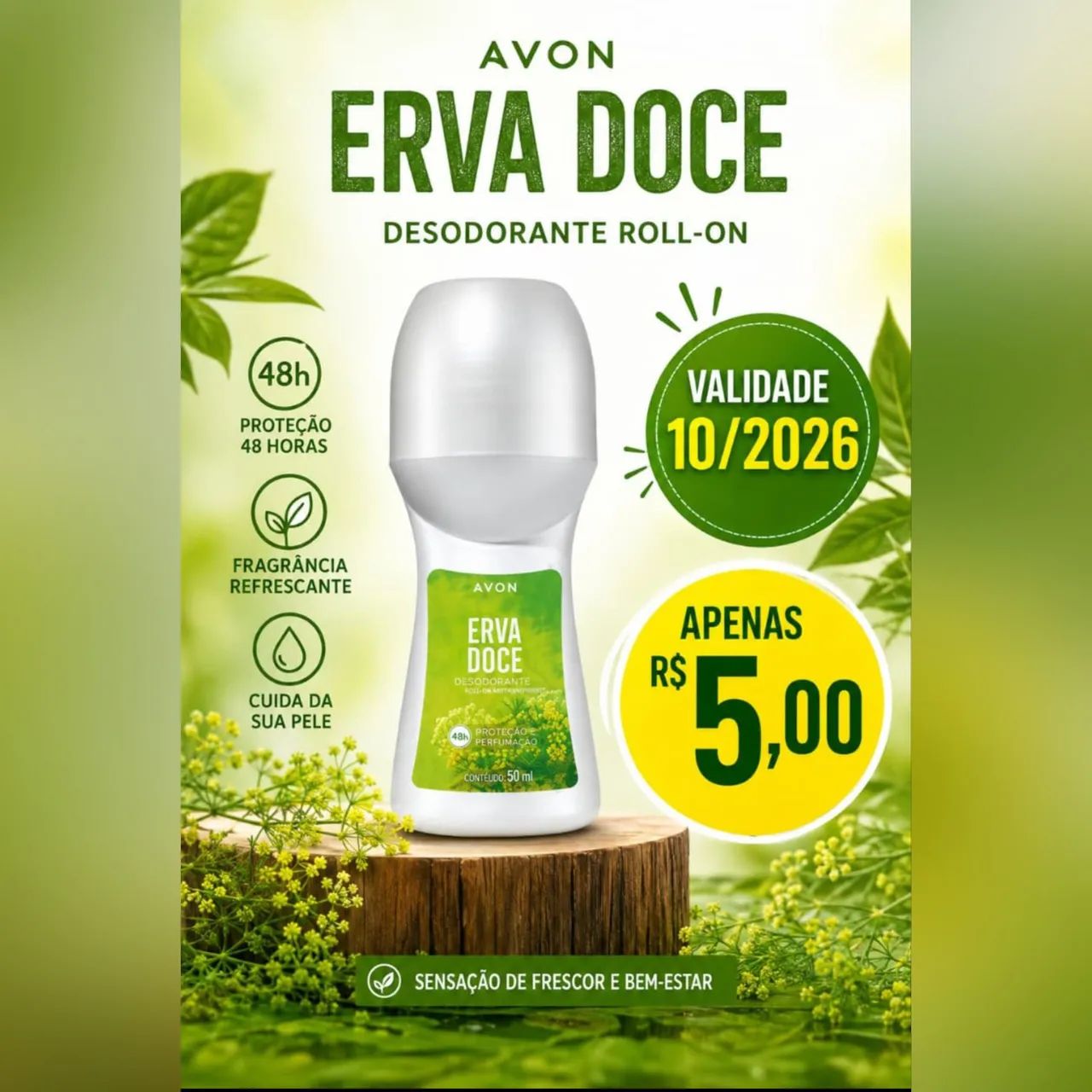 Desodorante Erva doce Roll-on Avon 50ml