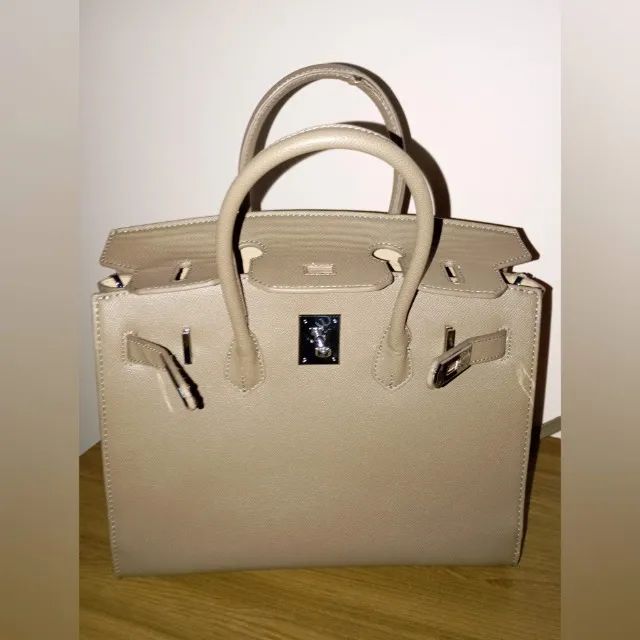 Bolsa de Mão Estruturada Bege - Foto 2