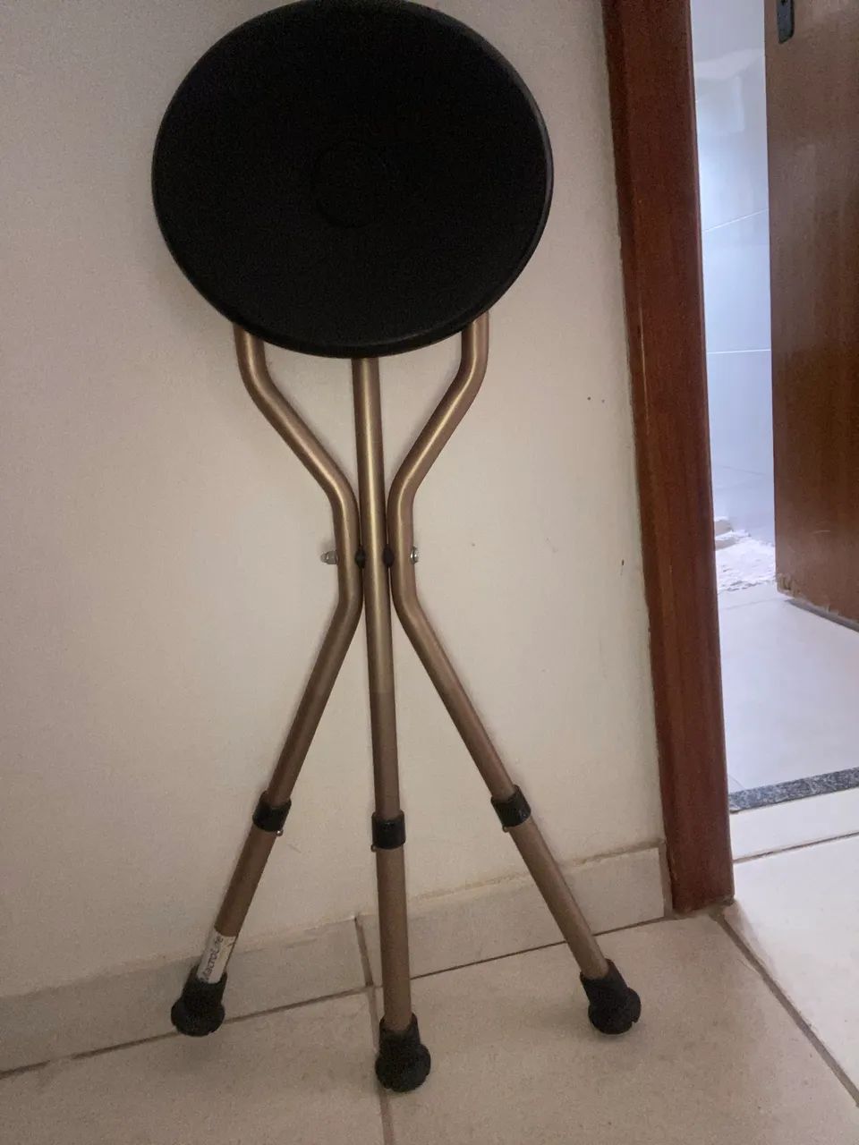 bengala de alumínio com assento dobrável, ideal para apoio e descanso - Foto 5
