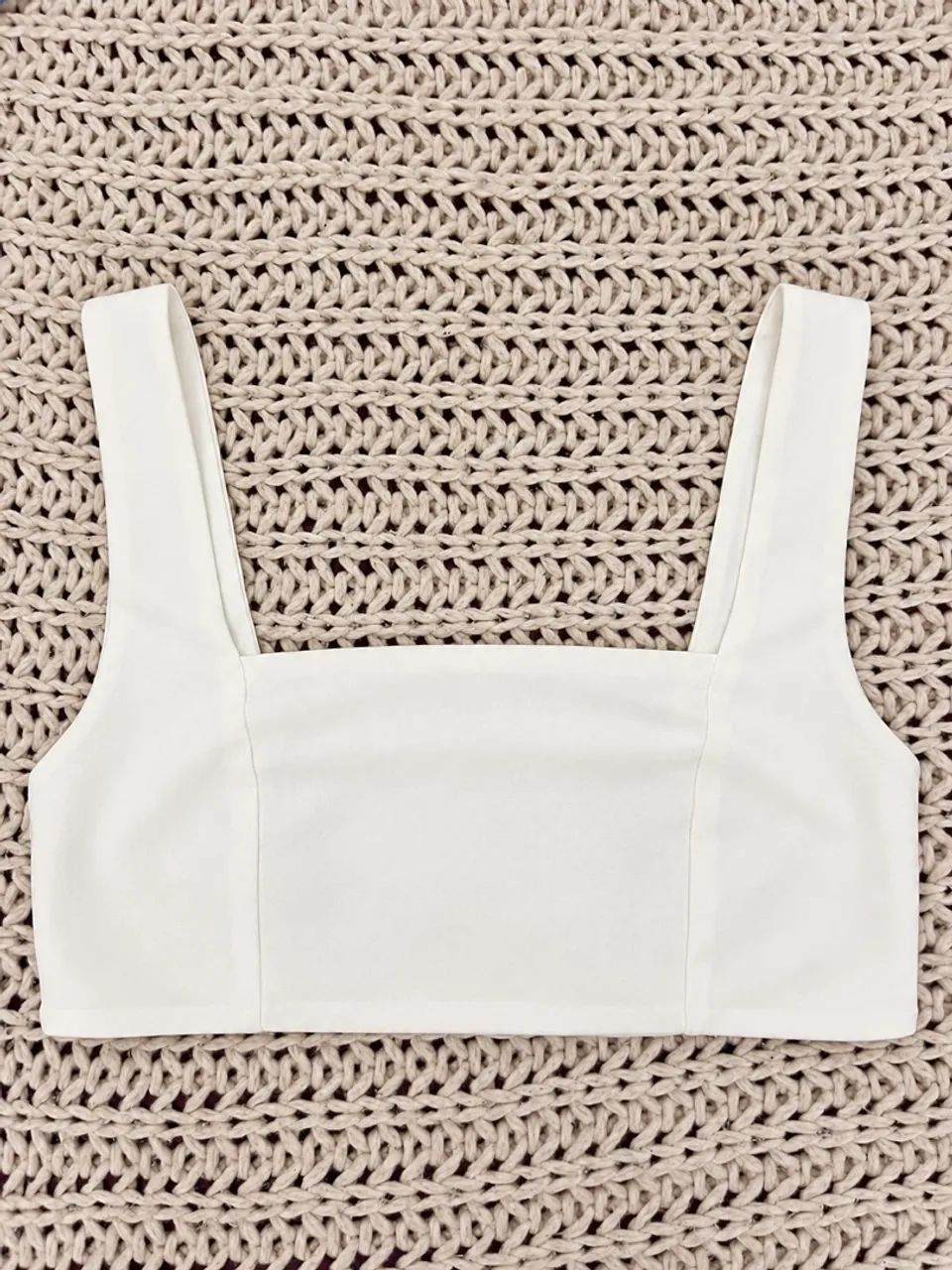 Top Cropped Alça Larga Branco