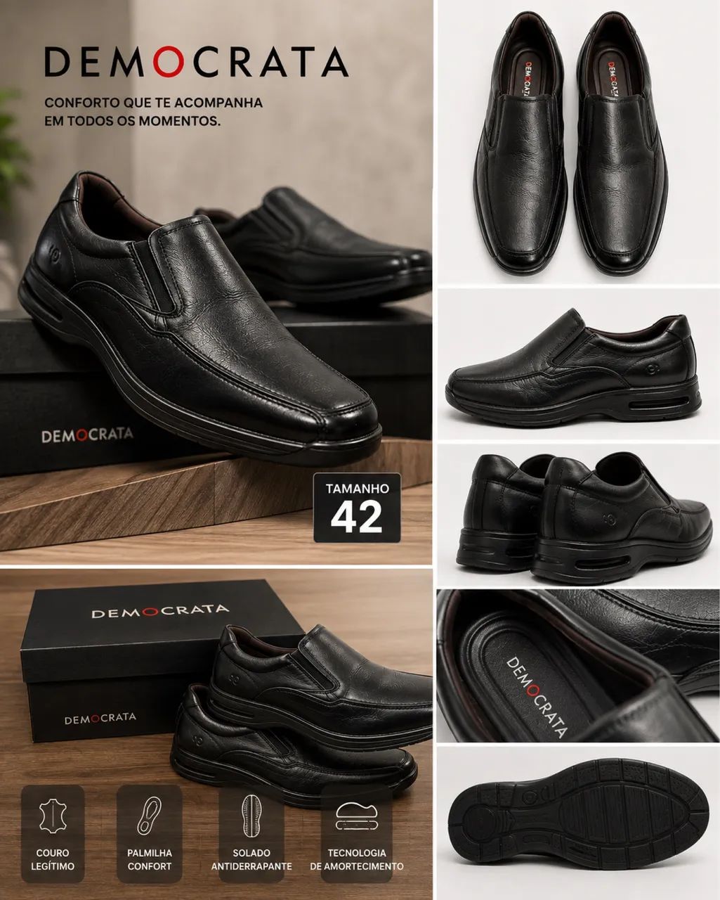 Sapato Democrata/ preto.