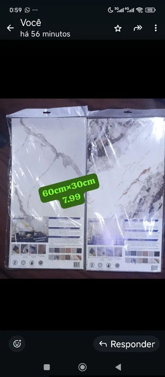 Placa adesiva 60×30  Auto colante a prova d'água 