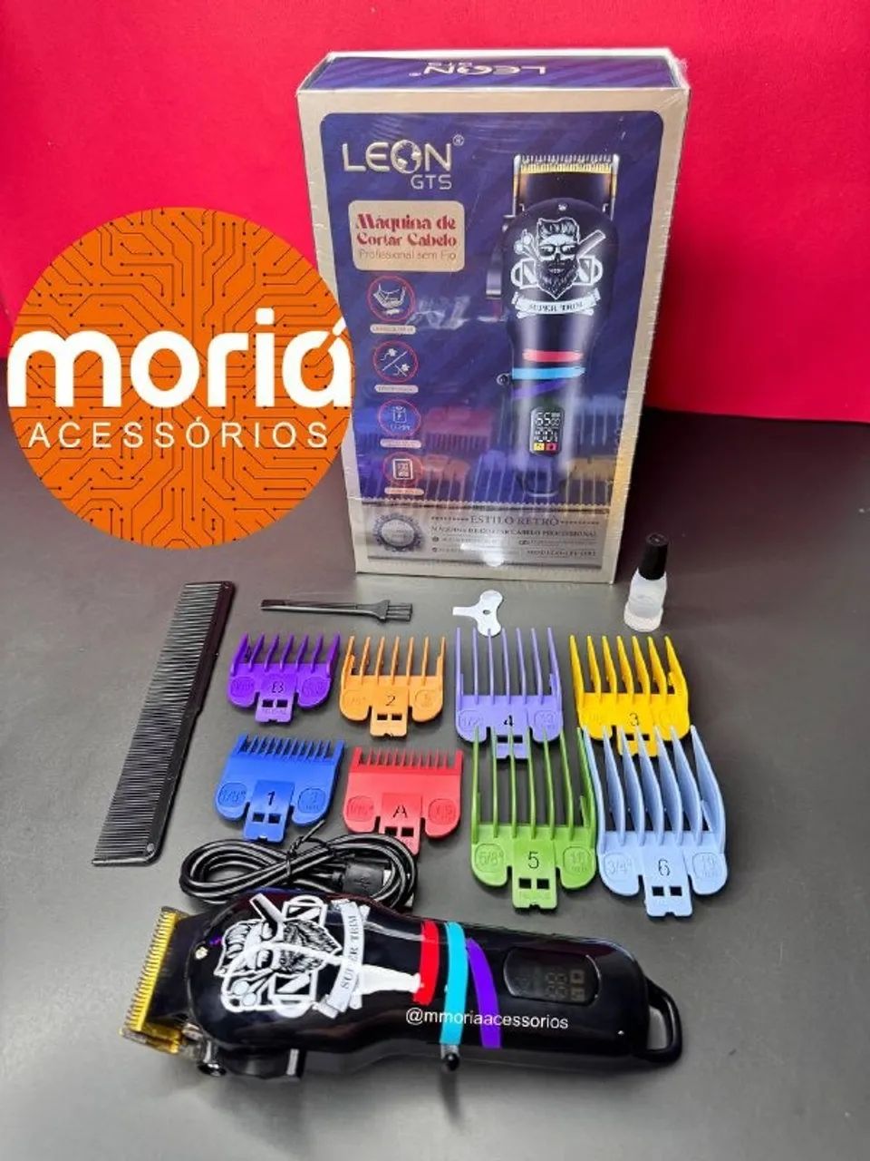 Máquina de Cortar Cabelo Profissional Recarregável 7 Pentes LFJ-1193 - Foto 3