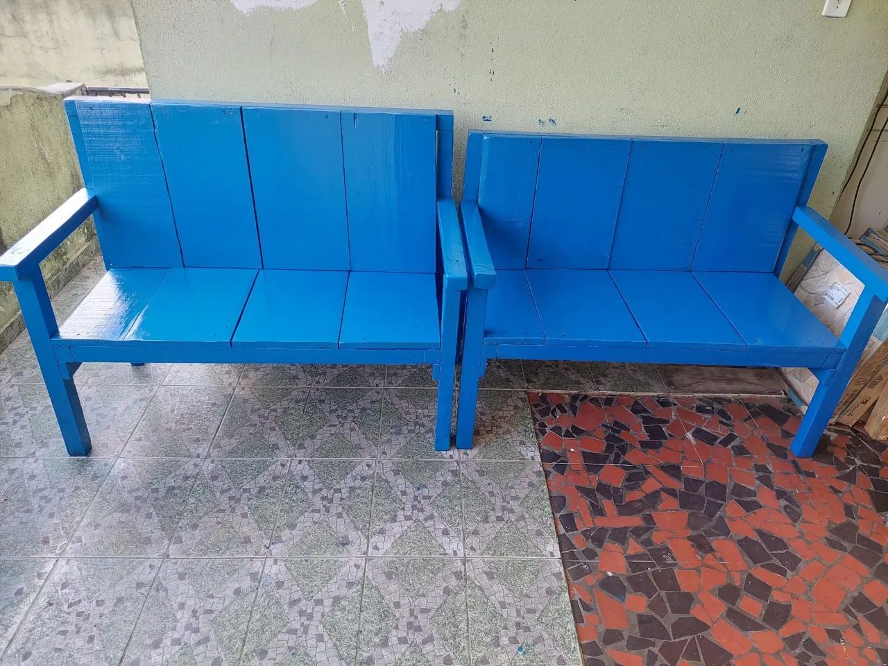 2 BANCOS AZUL RESISTENTE  - Foto 2