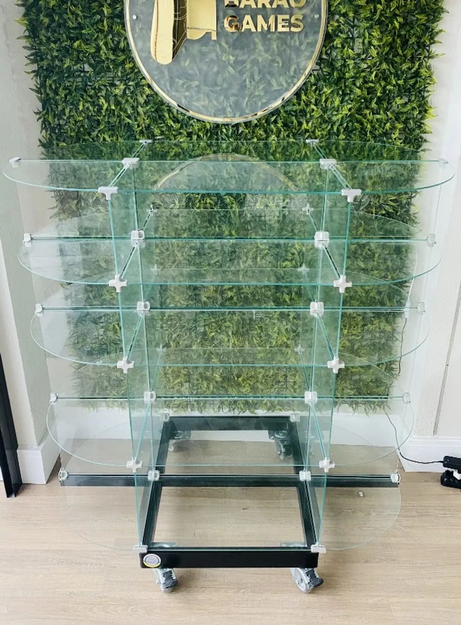 Gôndola em Vidro Modulado Com Rodinhas - Usada