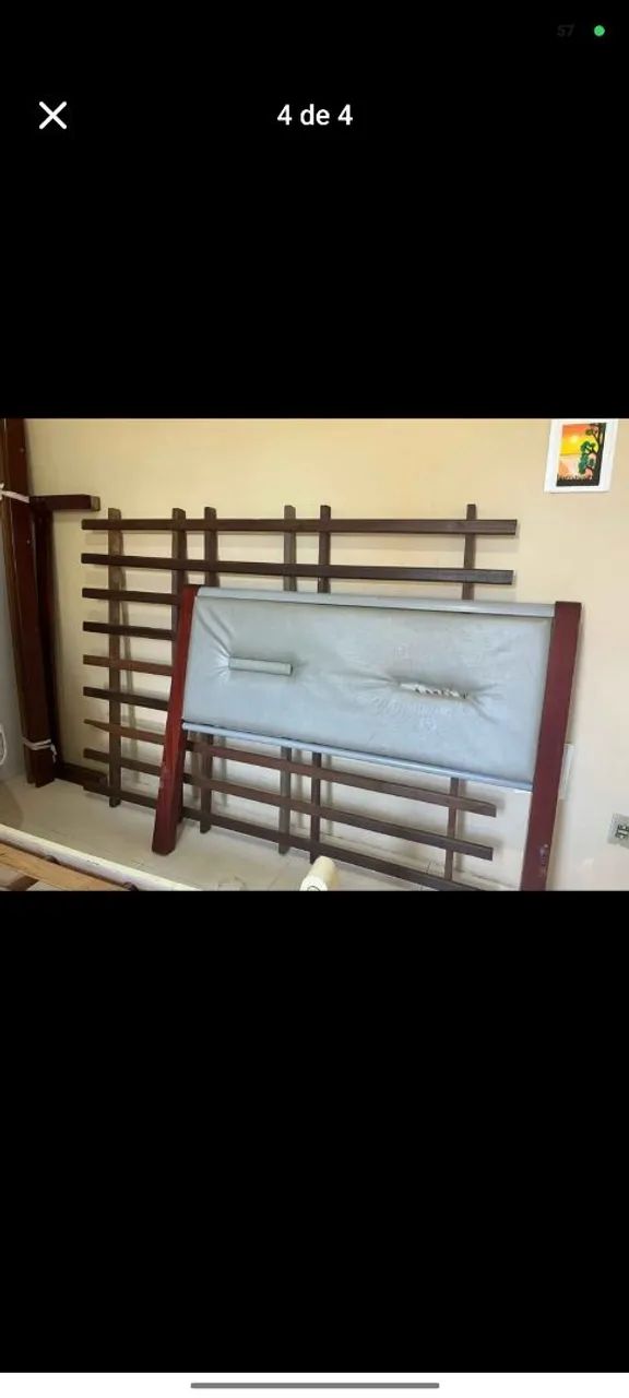 Cama de CASAL de madeira - Foto 4