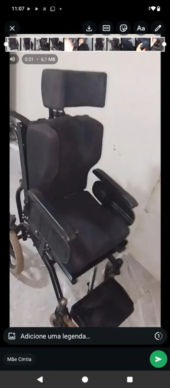 Cadeira de roda especial 