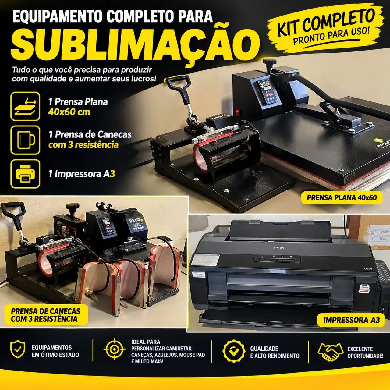 Equipamento Completo para Sublimação 