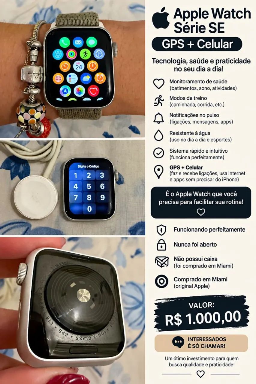Apple watch Se GPS+Celular 40mm cinza 