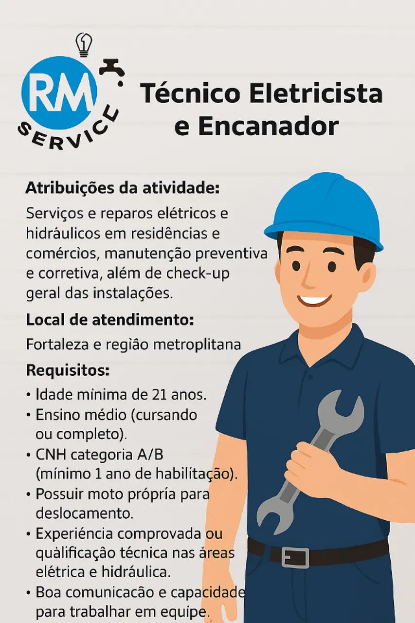 Técnico Eletricista e Encanador
