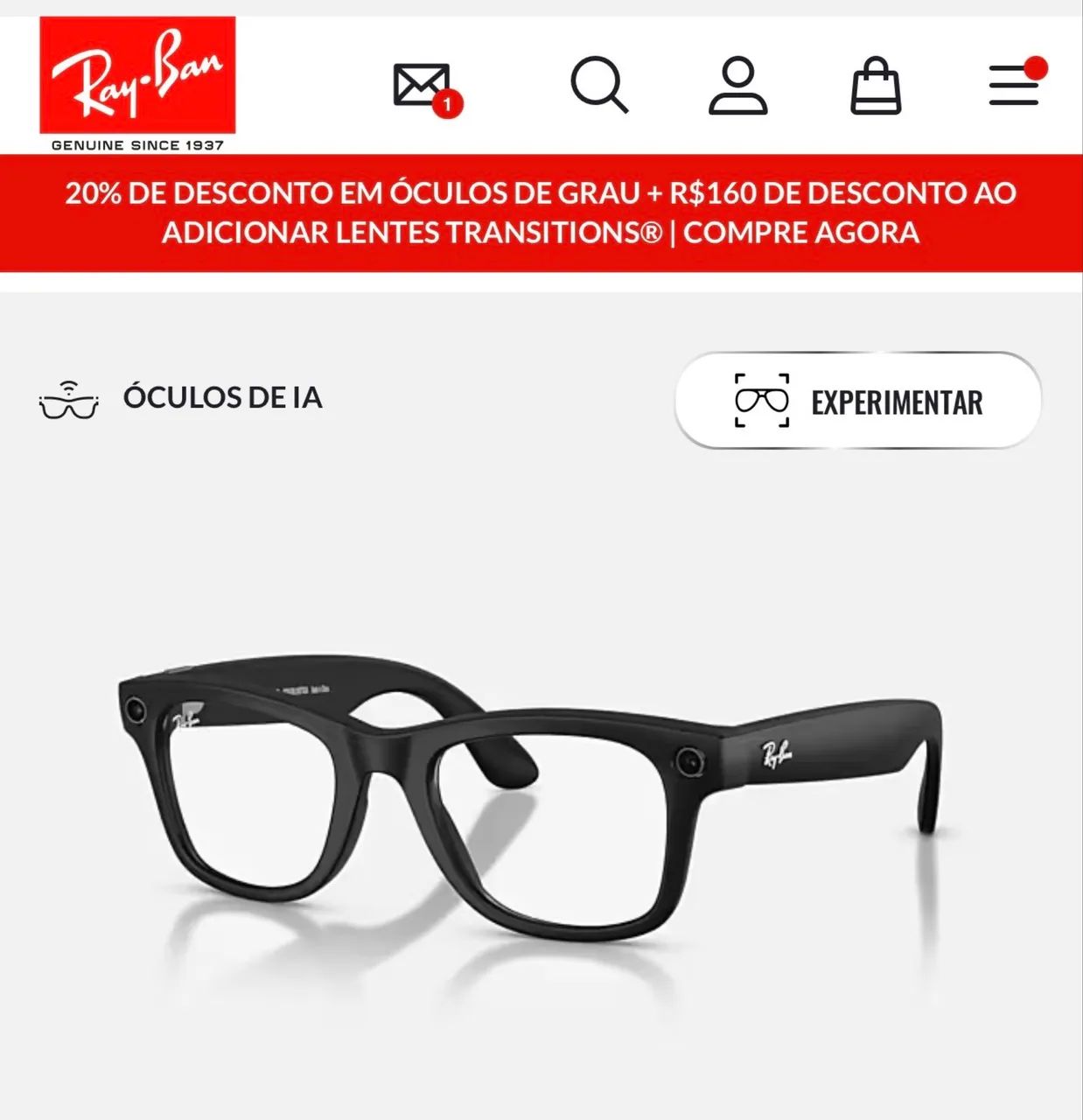 Óculos ray ban meta IA - Foto 2