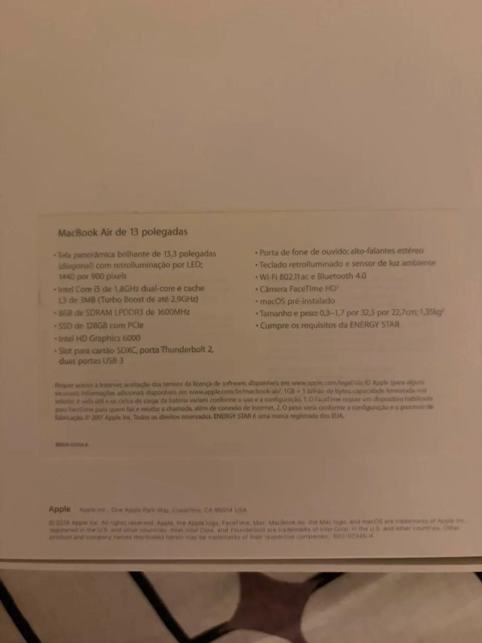 MACBOOK AIR 13 POLEGADAS (2017) INTEL I5 128GB SSD MODELO A1466 - Foto 5