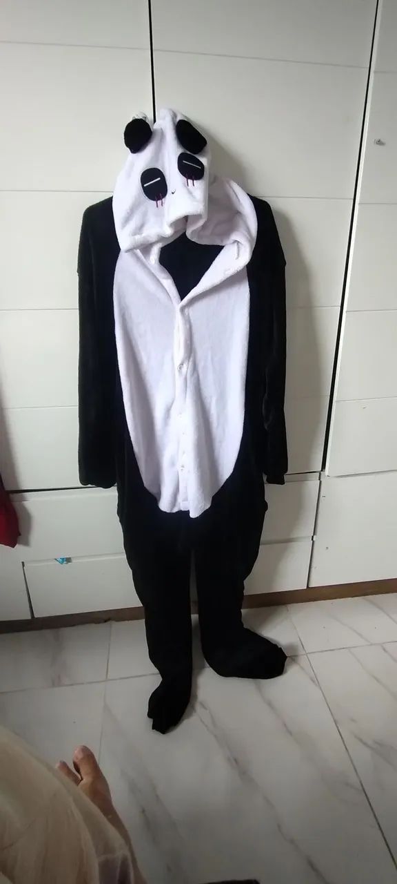 Macacão adulto panda 