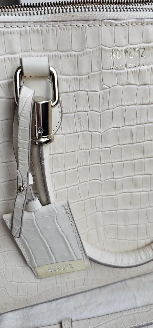 Bolsa Schutz, Lorena, tote, grande, croco, bege. Impecável!! - Foto 2