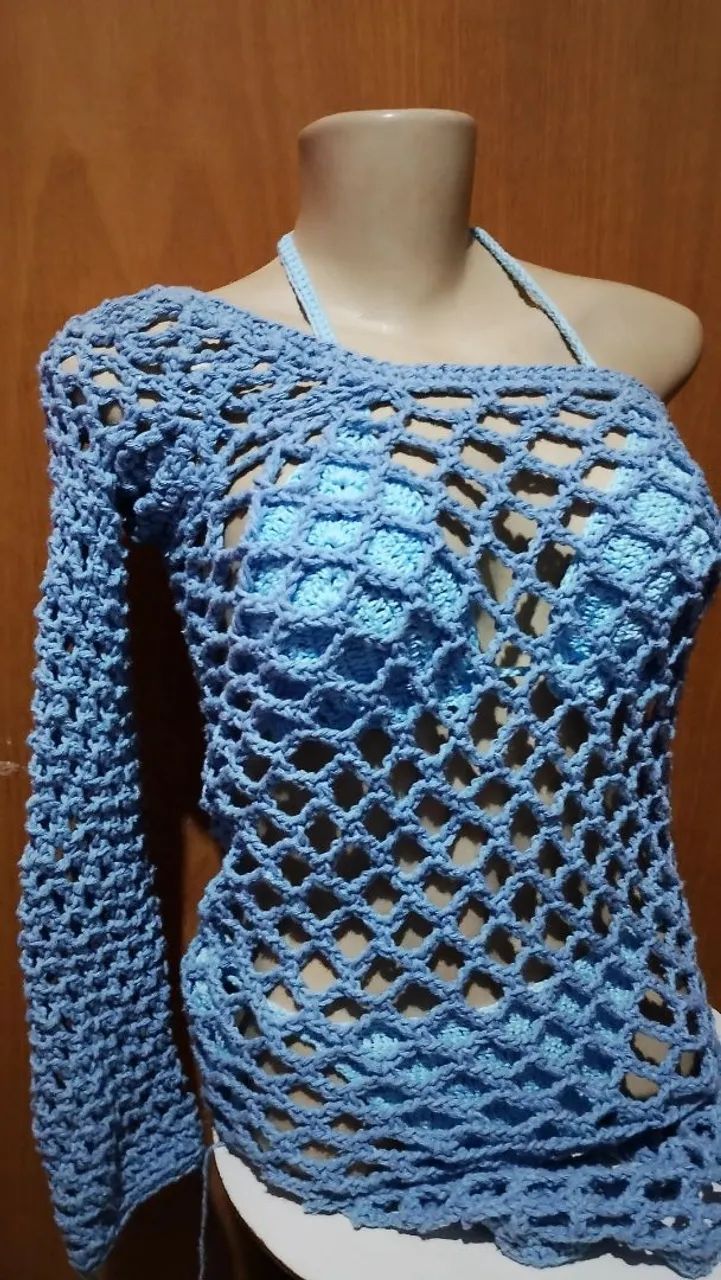 VESTIDO REDE PRAIA EM CROCHÊ  - Foto 3