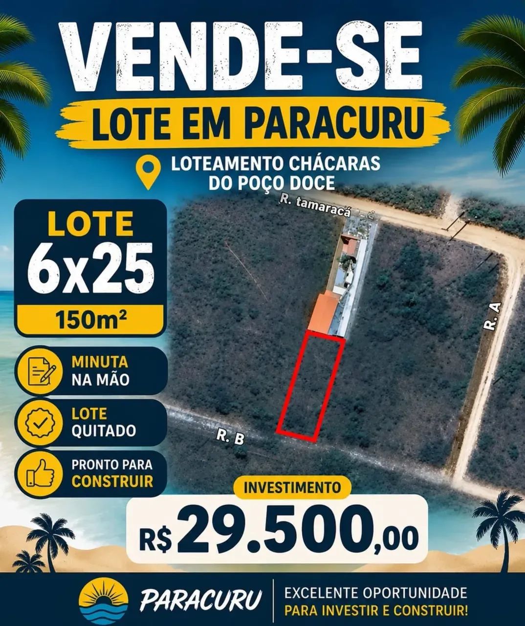 EXCELENTE LOTE EM PARACURU
