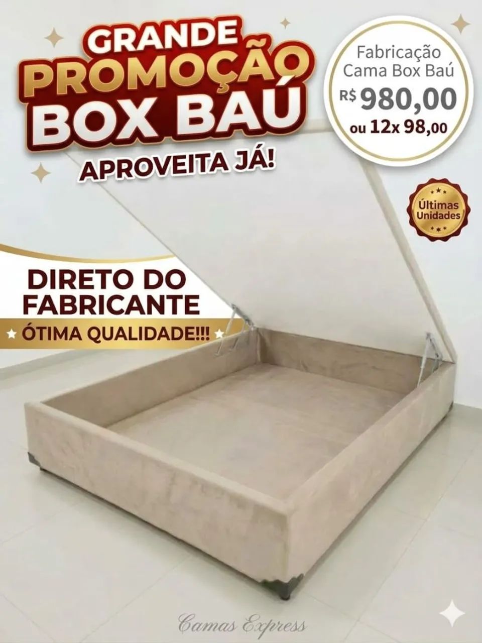 Cama box baú da fábrica!!!