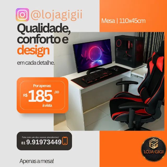 Mesa Para Escritório e Pc Gamer - Foto 4