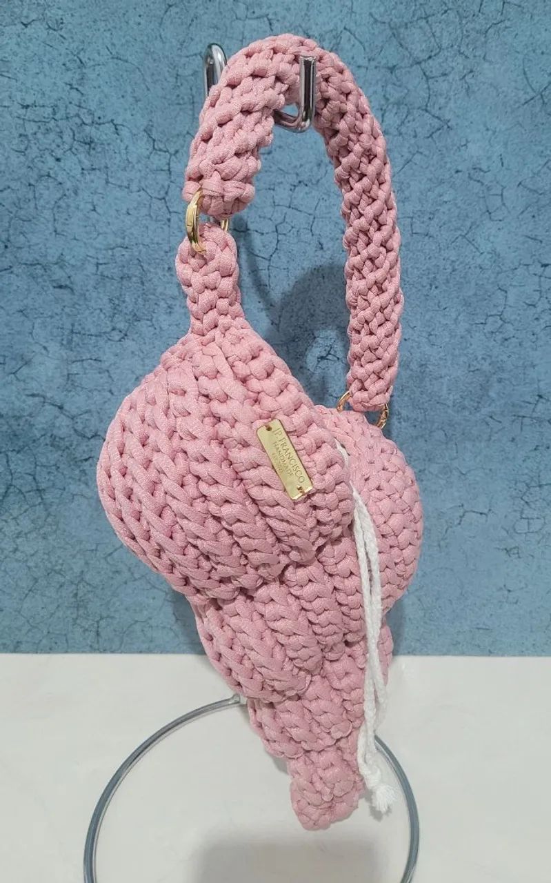 Bolsa concha caracol em crochê  - Foto 2