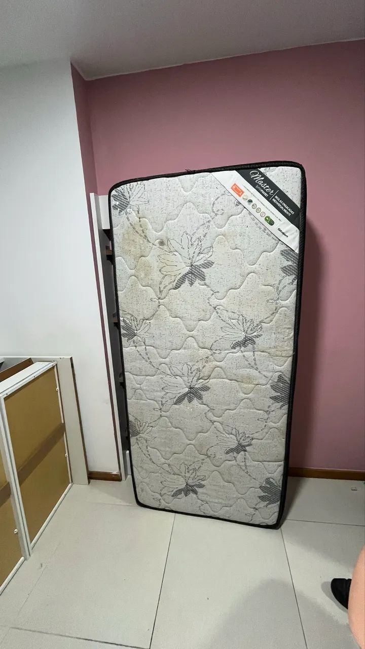 Cama Solteiro com 2 Gavetas + Colchão Ortobom Molas Ensacadas - Foto 3