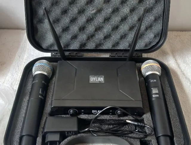 MICROFONE DYLAN SEM FIO DUPLO UHF DW 602 MAX - Foto 3