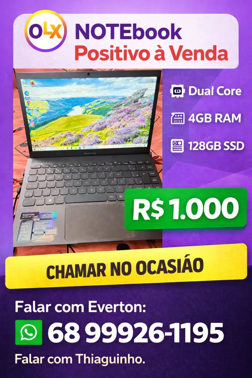 Notebook a venda