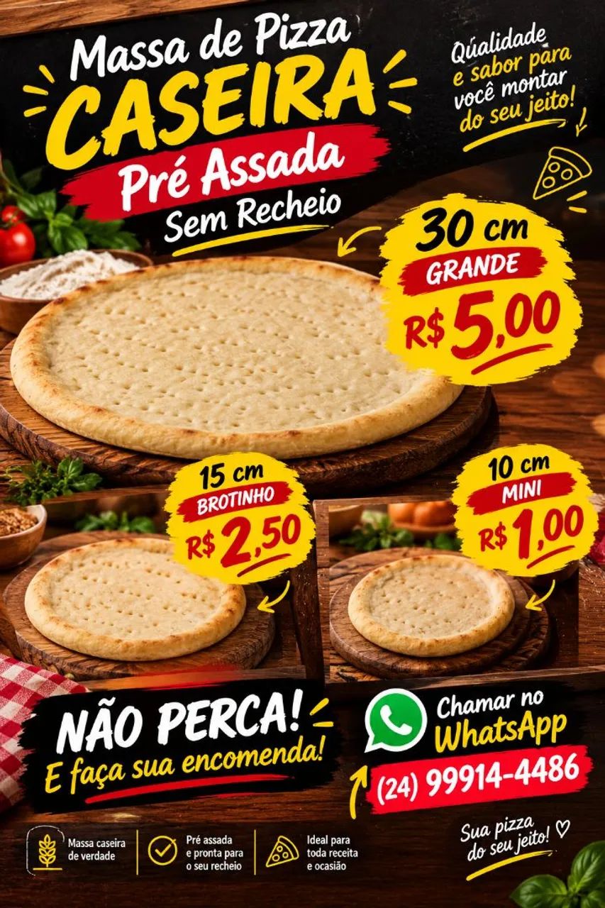 Pizza de massa caseira  - Foto 2