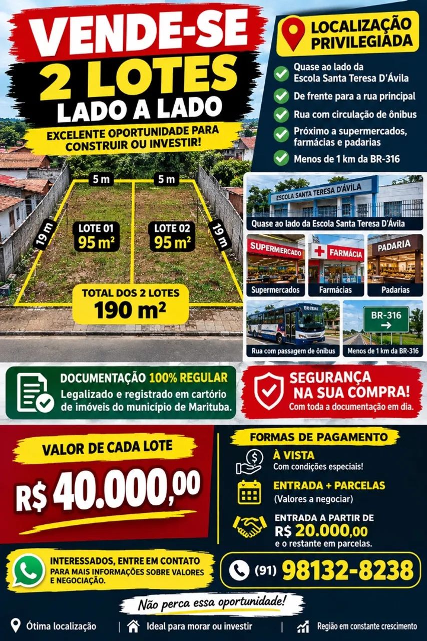 Vendo lotes a menos 1km da br 