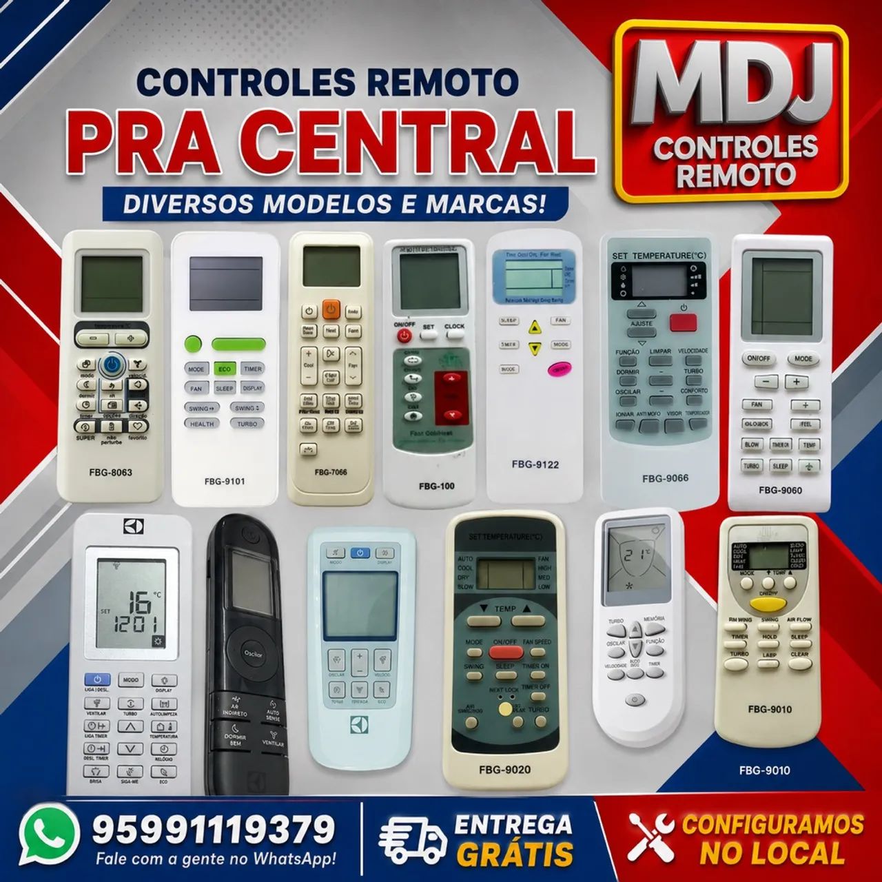 Controles de central de ar condicionado 