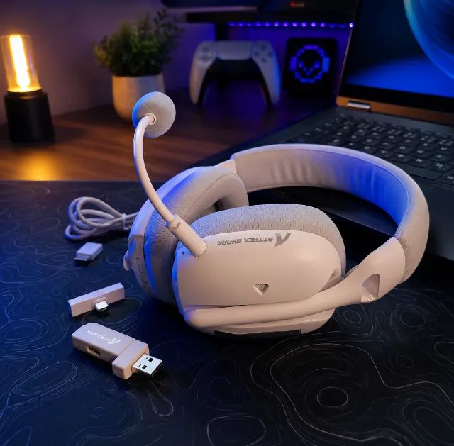 ATTACK SHARK L80PRO HEADSET GAMER SEM FIO - TRI-MODE (2.4G, BLUETOOTH E P2), ULTRA LEVE - Foto 2