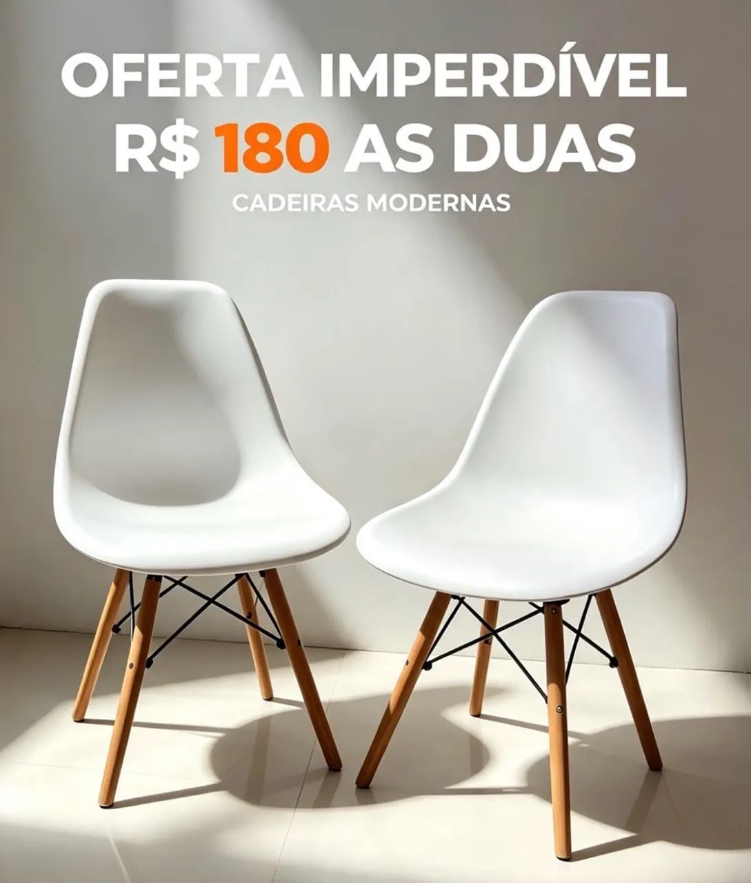 CADEIRAS MODERNAS BRANCAS  - Foto 2