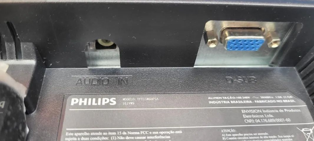 Monitor Philips TFT15W60PSA / 161VW9 com VGA e entrada de áudio P2 - Foto 3