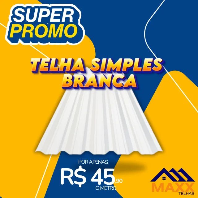 PROMOTION! WHITE SIMPLE ROOF TILE - ONLY R$ 45.90 PER METER! 