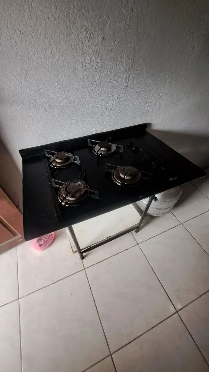 Fogão cooktop 4 bocas com base