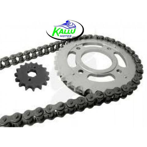 Kit relação fazer 250 aço original 1045 marca gold kallu motos - Foto 2